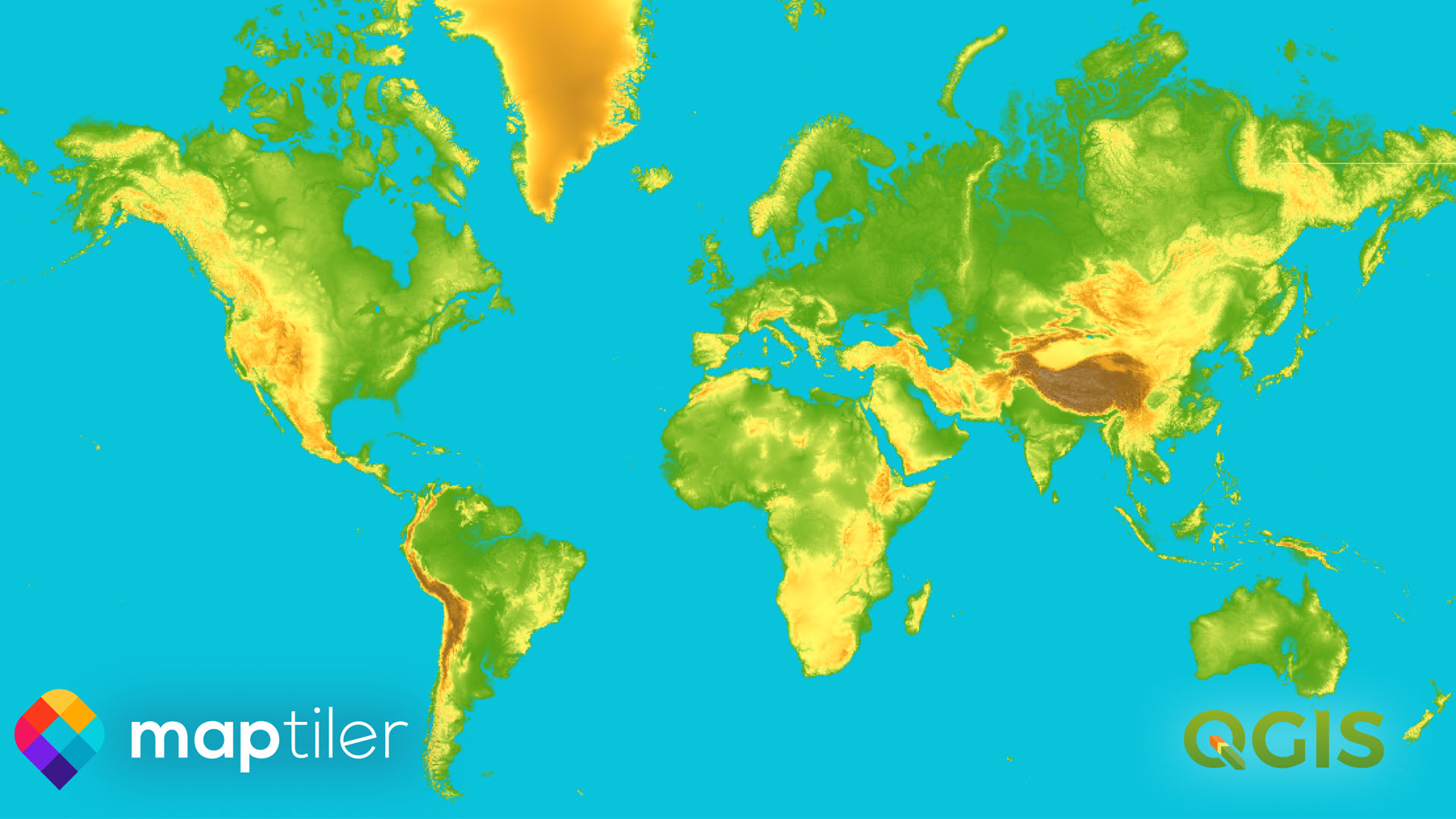 Mappa di base del terreno globale per l'immagine QGIS