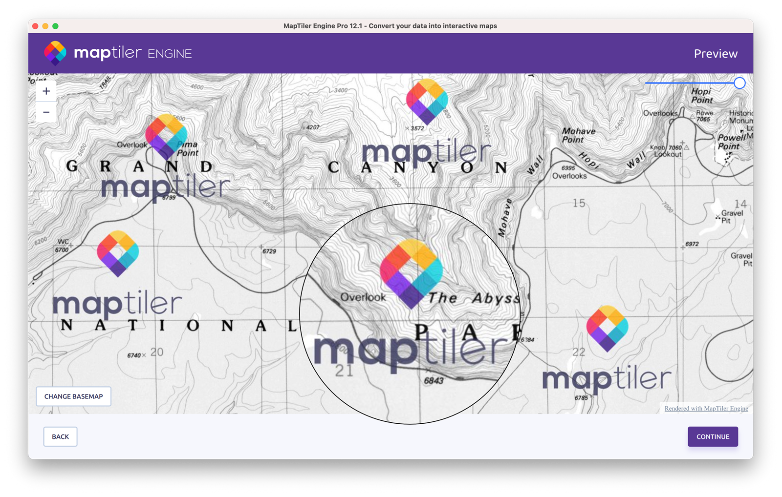 MapTiler Engine Visualizzatore di output
